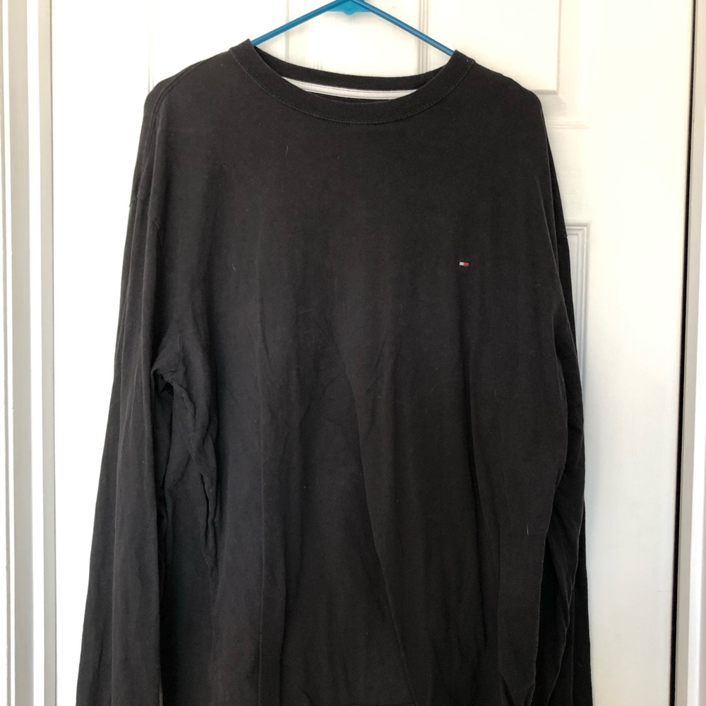 Plain Black Tommy Hilfiger long sleeve shirt XL